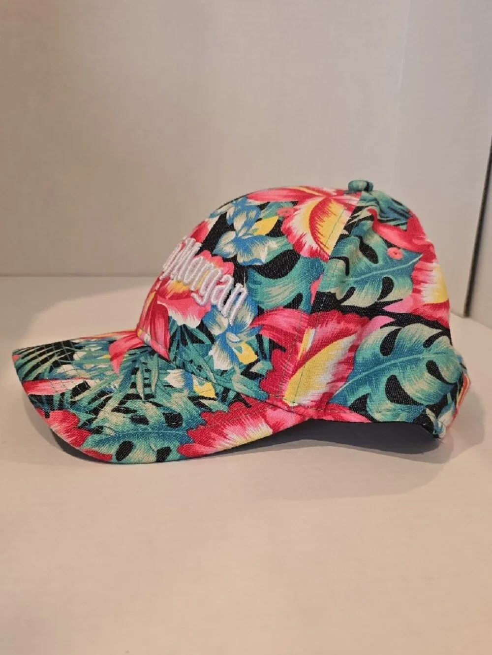 Captain Morgan Floral Tropical Baseball Cap - Pink/Green/Blue